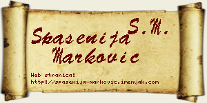 Spasenija Marković vizit kartica